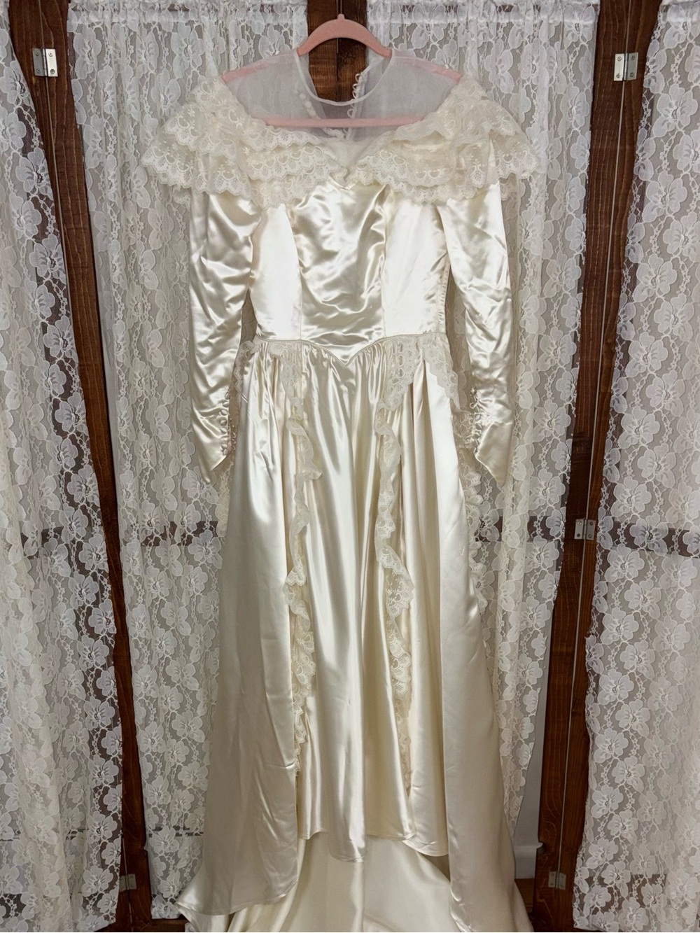 Spectacular Vintage 1940s Liquid Satin Wedding Gown